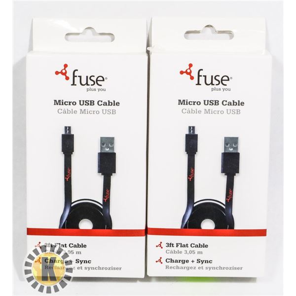 BUNDLE OF 3 FUSE MICRO USB CABLE