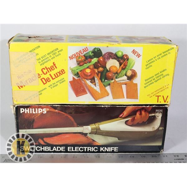ROT-GELB MIRACLE CHEF& SWITCHBLADE ELECTRIC KNIFE