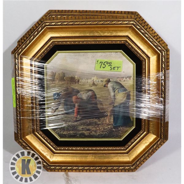 2 WALL ART PIECES- 14" BY 14"