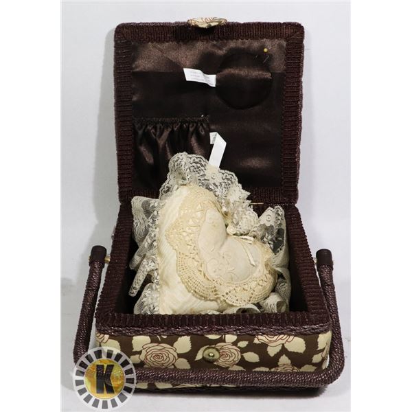 SEWING BOX WITH PIN CUSHION
