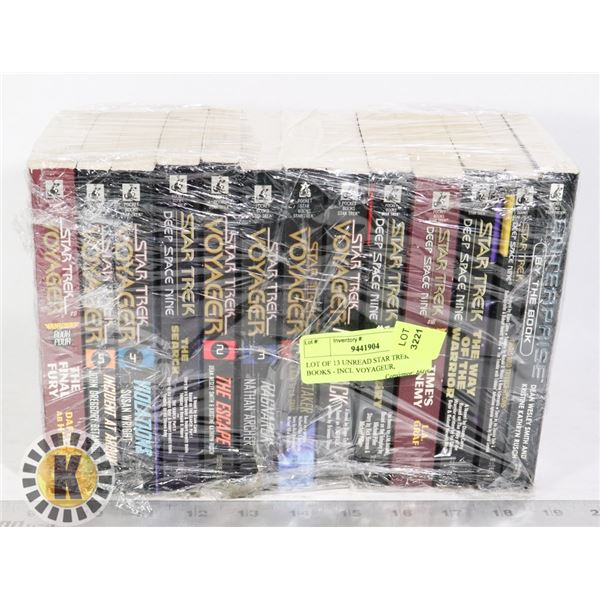 LOT OF 13 UNREAD STAR TREK BOOKS - INCL VOYAGEUR,