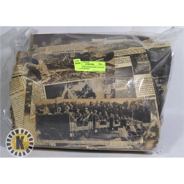 BOX OF WWII NEWSPAPER CUTOUTS