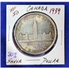 Image 2 : 12) CANADIAN 1939 80% SILVER $1.00 COIN