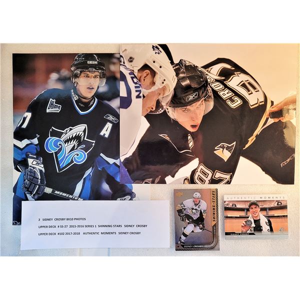 15)  LOT OF 2 SIDNEY CROSBY 8 X 10 PHOTOS AND