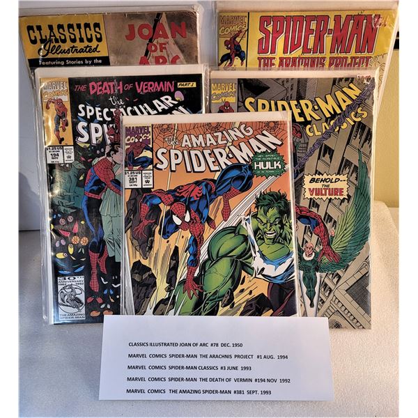 14)  LOT OF 5 VINTAGE COMIC BOOKS,  SEE PICTURE FO