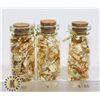 Image 1 : 3 GLASS BOTTLES FILLED WITH GOLD FOIL