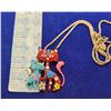 Image 1 : 6) ENAMEL MULTI COLORED 2 KITTY BROOCH/PENDANT