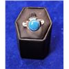 Image 1 : 8)  ROUND TURQUOISE RING, SET IN 925 STAMPED