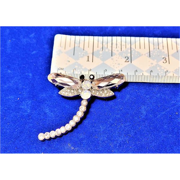 5)  SILVER TONE WITH CLEAR CRYSTAL ACCENTS