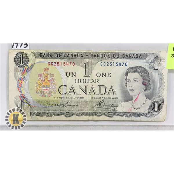 1973 CANADIAN ONE DOLLAR BANK NOTE