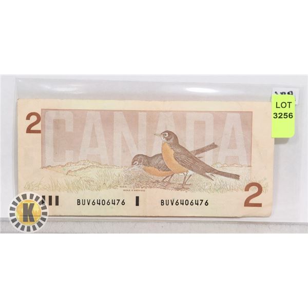 1986 CANADIAN $2 BANK NOTE