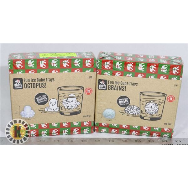 NEW BRAIN SHAPE, AND OCTOPUS SHAPED ICE CUBE TRAYS