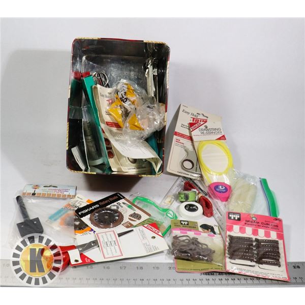 COLLECTIBLE TIN OF CRAFT SUPPLIES