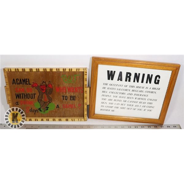 2 WALL ART- 12" BY 9.5" AND 12" BY 8"