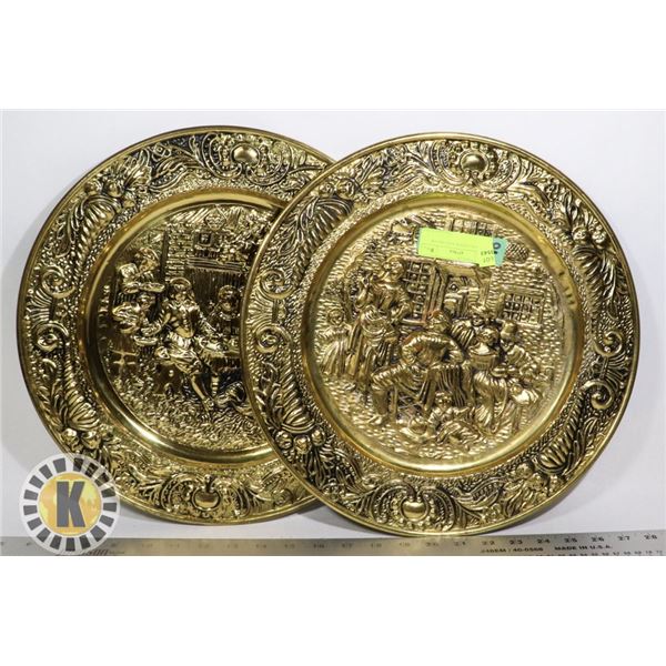 2 GOLD PLATED PLATES DECOR