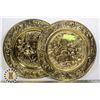 Image 1 : 2 GOLD PLATED PLATES DECOR