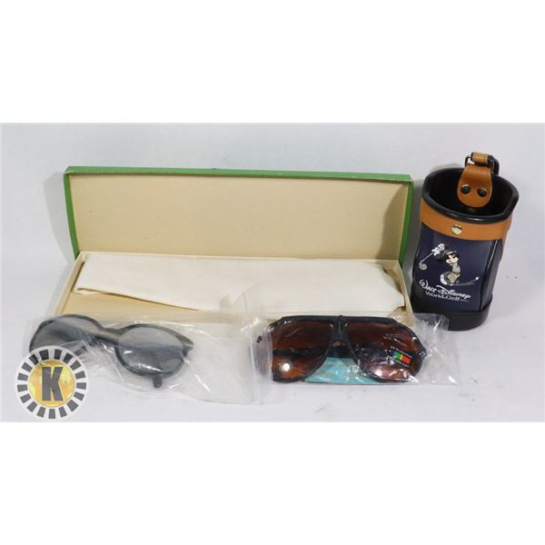 SUNGLASSES, BOYS TIE, AND PEN HOLDER