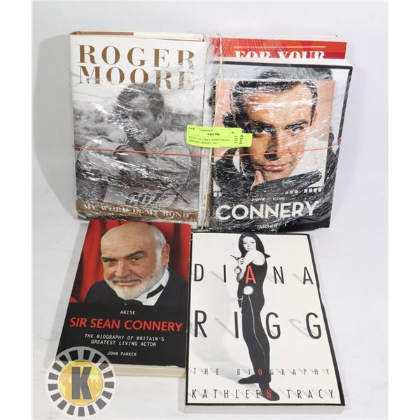 8 COLLECTIBLE JAMES BOND FILM AND BIO BOOKS, INCL.