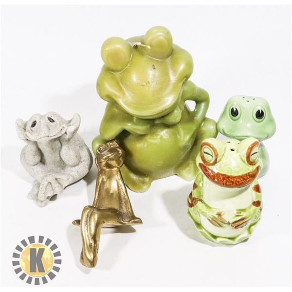 BOX OF 5 FROG FIGURES