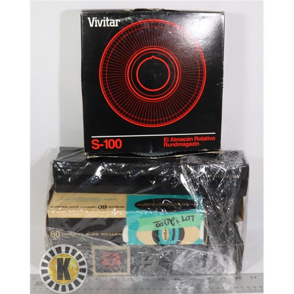 BOX OF ASSORTED SLIDE TRAYS