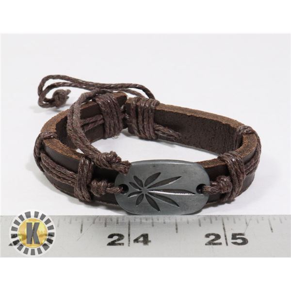 NEW LEATHER "LEAF" BRACELET