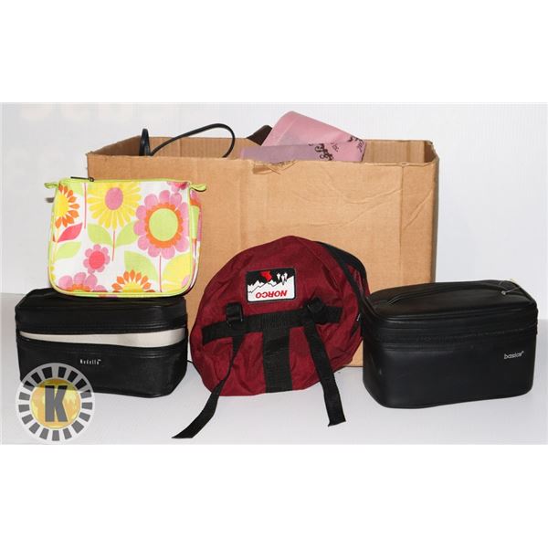 LARGE BOX OF BAGS AND PURSES