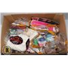 Image 1 : BOX OF CRAFT AND SEWING SUPPLIES