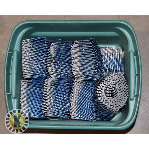 CONTAINER OF NAIL GUN NAILS
