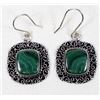 Sterling Silver Banded Malachite Earrings