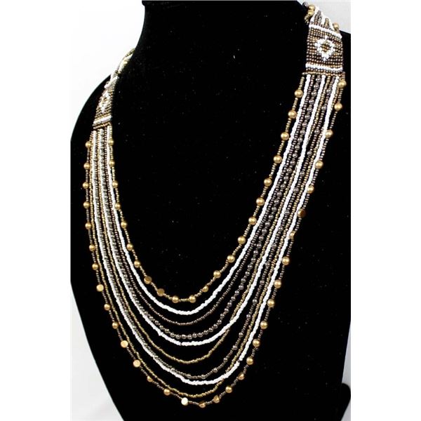 10 Strand Beaded Necklace