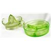 Image 1 : Vaseline Glass Juicer and Divided Dish