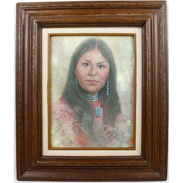 1975 Navajo Framed Print ''Hannah'', Jimmy Abeita