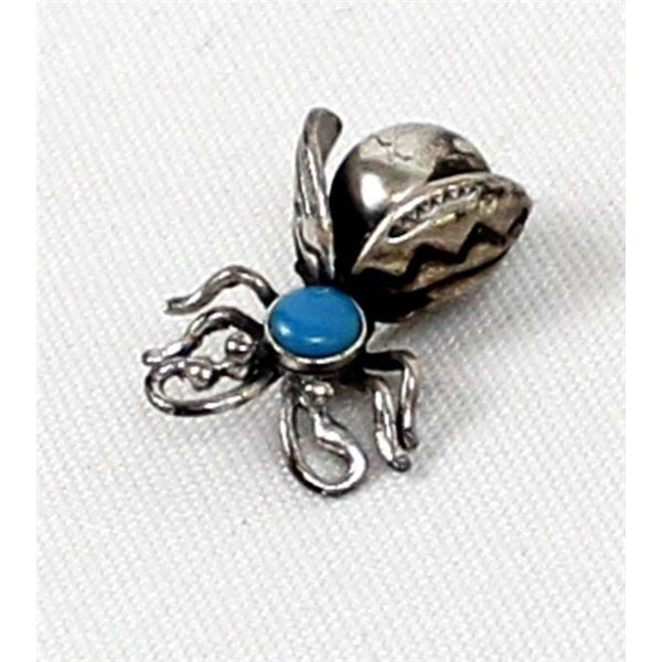 Navajo Sterling Turquoise Bug Pin