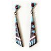 Image 1 : Native American Zuni Sterling Inlay Earrings
