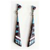 Image 5 : Native American Zuni Sterling Inlay Earrings