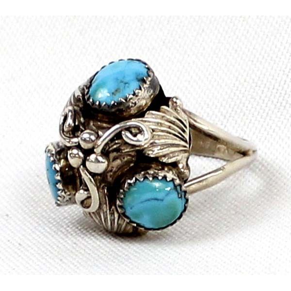 Navajo Sterling Turquoise Ring, Size 9.5