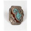Image 2 : Navajo Old Pawn Sterling Inlay Ring, Size 9.75