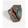 Image 4 : Navajo Old Pawn Sterling Inlay Ring, Size 9.75