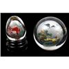 Image 2 : 2 Oriental Reverse Painted Glass Orbs