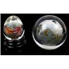 Image 7 : 2 Oriental Reverse Painted Glass Orbs