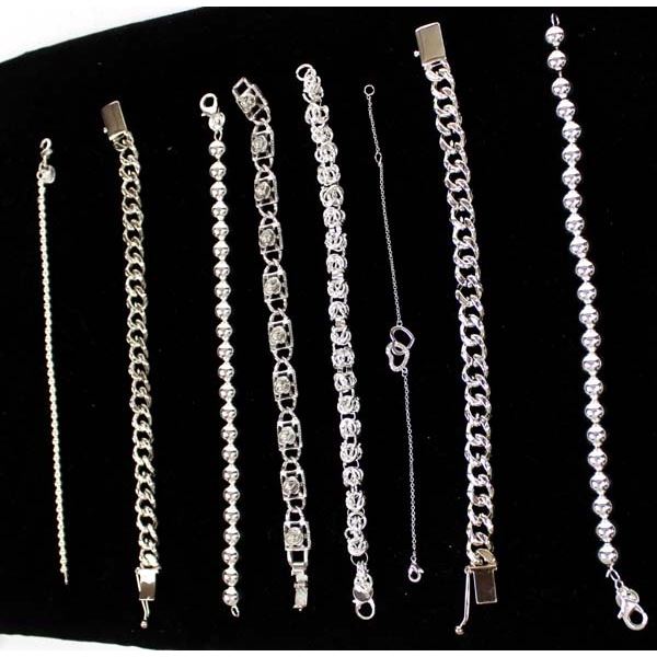 8 Silver Bracelets