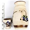 Image 13 : Mexican Tonala Pottery Vase and Cup