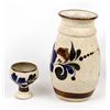 Image 5 : Mexican Tonala Pottery Vase and Cup