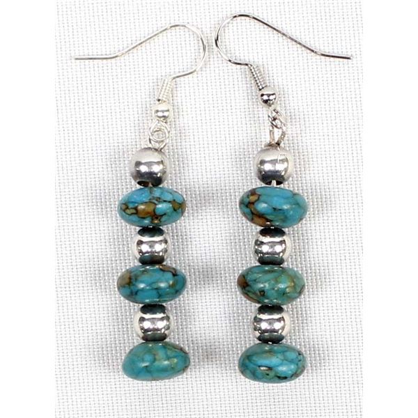 Sterling Silver & Turquoise Bead Earrings