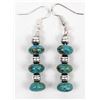 Image 1 : Sterling Silver & Turquoise Bead Earrings