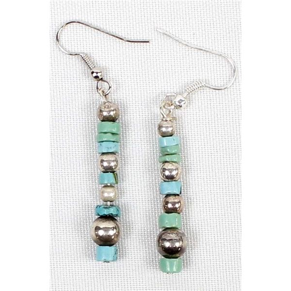 Sterling & Turquoise Heishi Bead Earrings