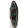 Image 3 : Navajo Old Pawn Sterling Chip Inlay Ring, Sz 4.5