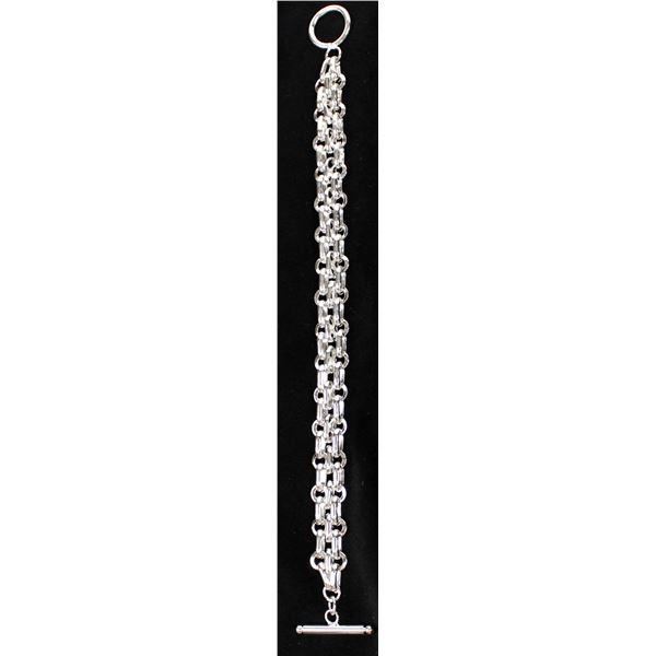 Silver Double Chain Link Bracelet