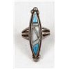 Image 2 : Zuni Old Pawn Sterling Inlay Ring, Size 8.5