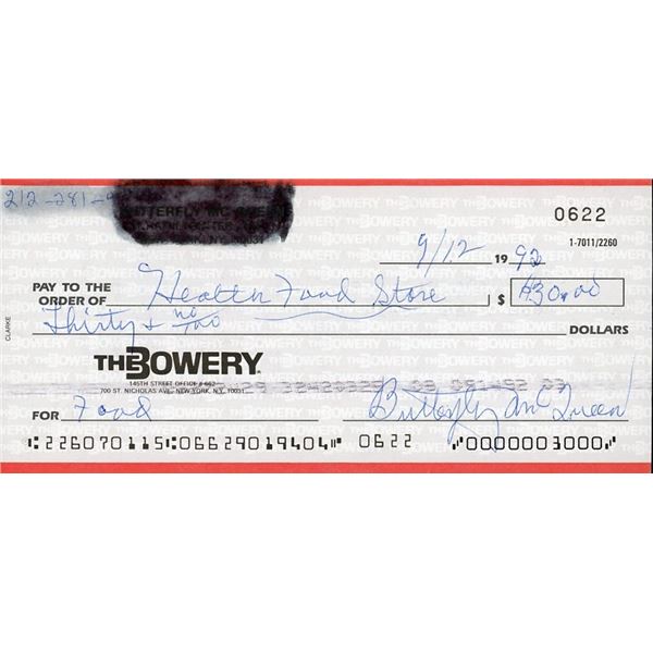 Butterfly McQueen Signed Check